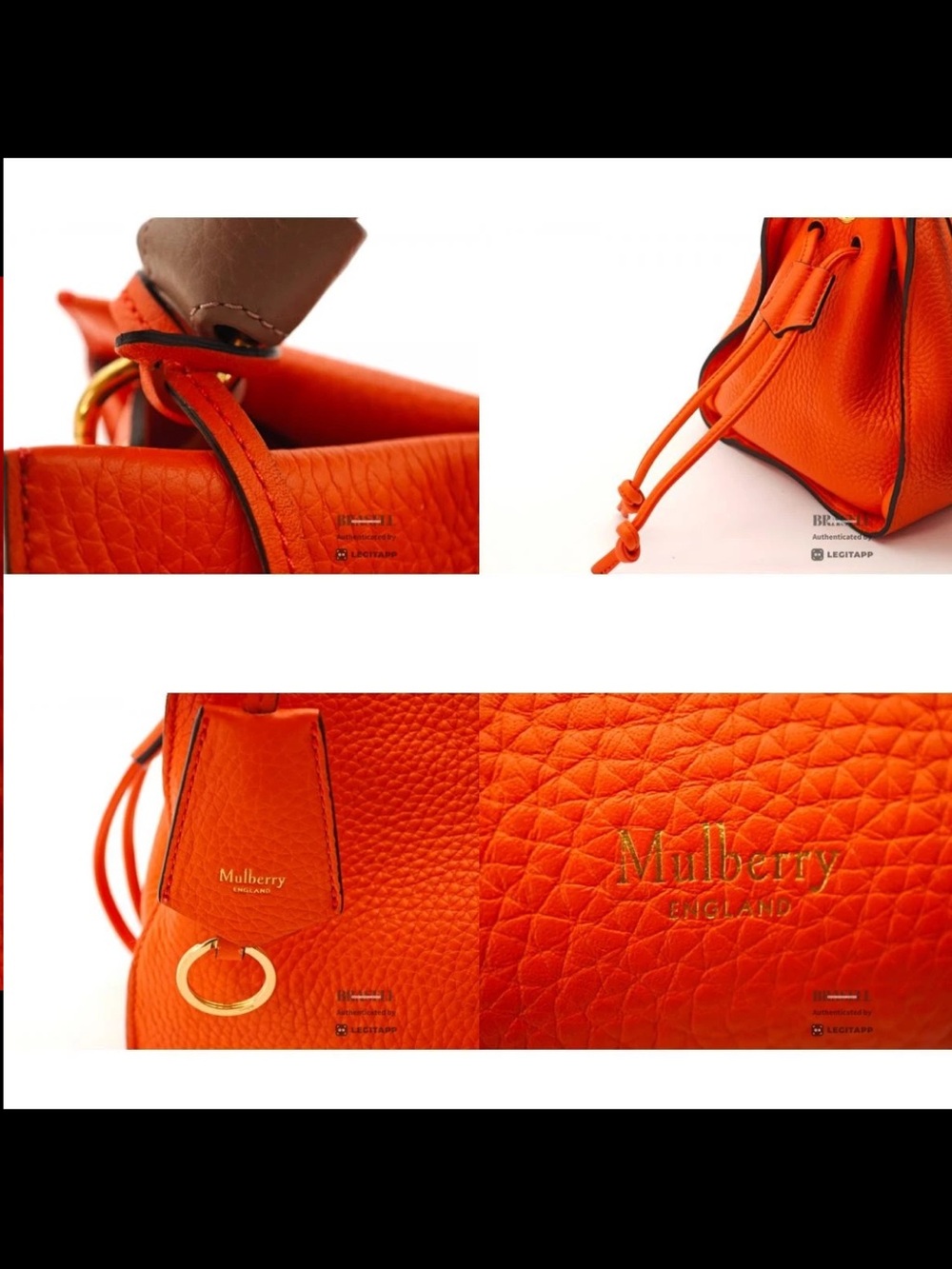 Mulberry Orange Braided-Handle Satchel with Gold Hardware - Picture 14 of 16